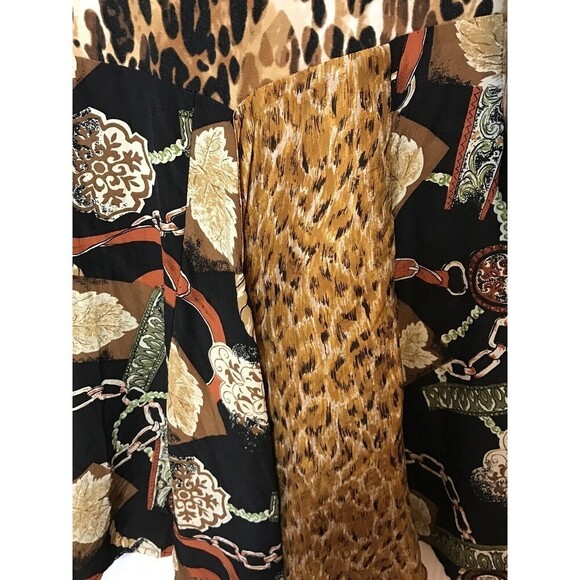 Jackie‎ O’riginals Womens Animal Print Mixed Media Top No Tag  L?? Asymmetrical - Picture 7 of 8